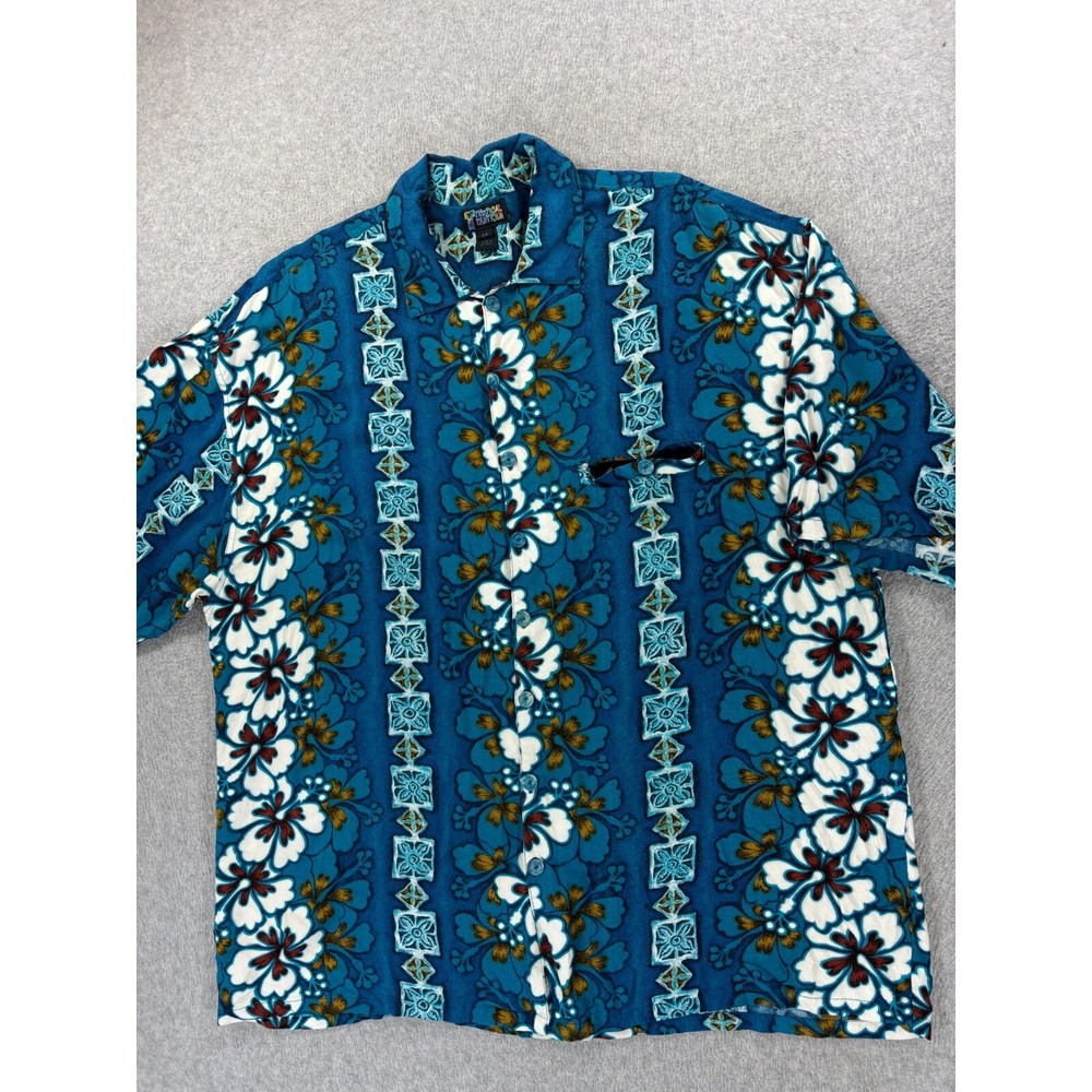 Tropical Tantrum Shirt 80s 90s Pop Culture Hawaiian‎ Shirt (Men's 2XL) Blue